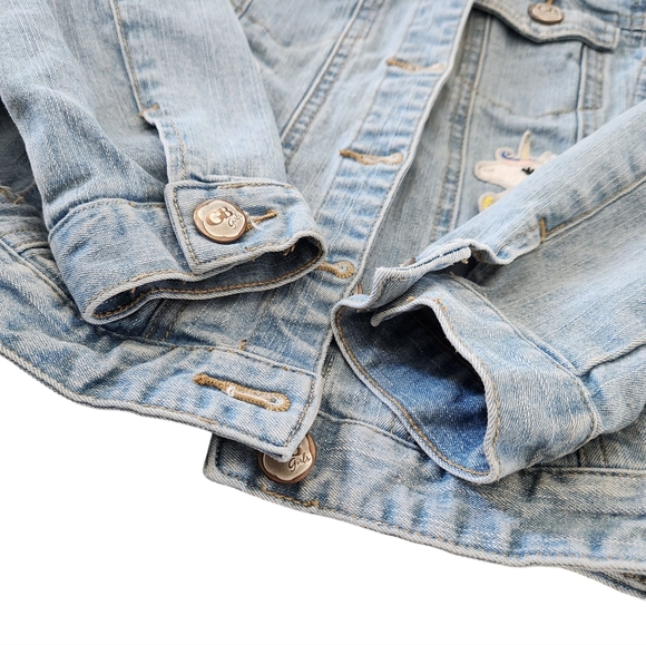 GB Girls Patch Light-Wash Jean Jacket / Size 6X - Picture 10 of 15